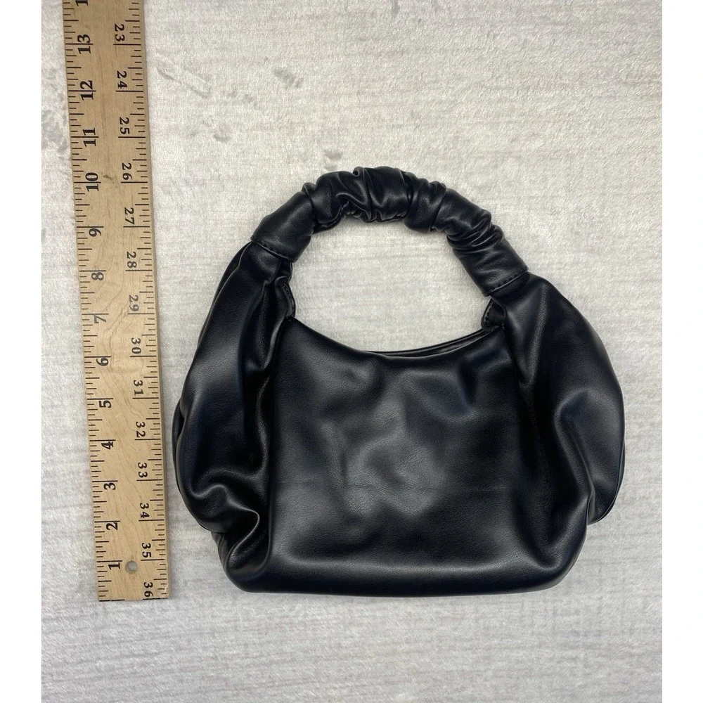 Hobo Pocketbook NEW Black Faux Leather Soft Top Handle Going Out Purse Tote Bag